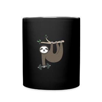 Barbell paresseux - Mug uni - noir - Devant
