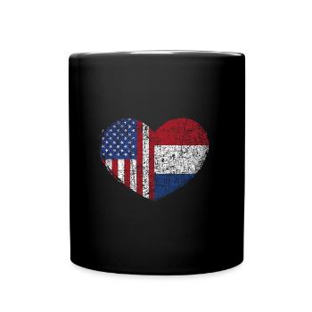 USA Pays-Bas Coeur - Mug uni - noir - Devant