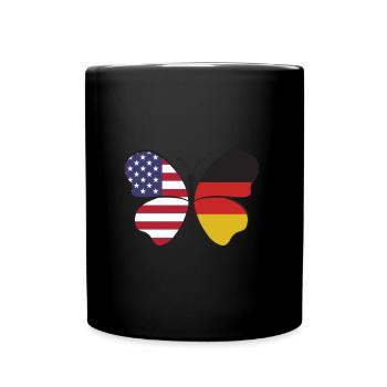 États-Unis Allemagne Papillon - Mug uni - noir - Devant