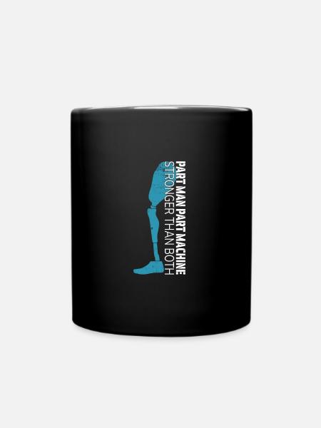 Teil Mensch Teil Maschine - Tasse einfarbig - Schwarz