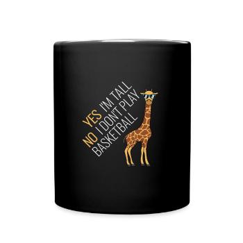 Yes I'm Tall No I Don't Play Basketball - Full Colour Mug - black - Front