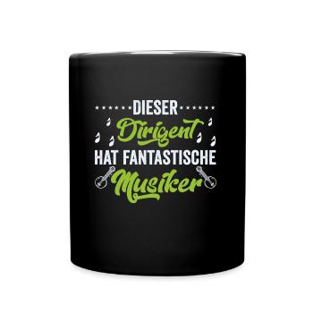 Dirigent, Musiker, Musikverein - Tasse einfarbig - Schwarz - Vorne