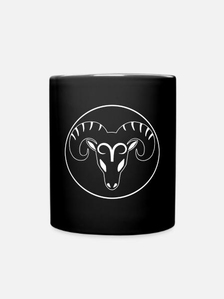 Signe du zodiaque bélier (blanc) - Mug uni - noir