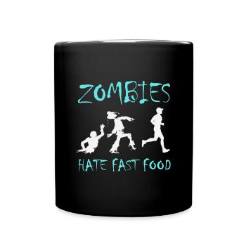 Zombie. Du fast-food. Joggeur. - Mug uni - noir - Devant