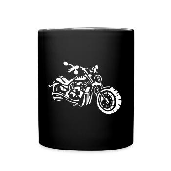 Chopper Motorrad Bike Geschenkidee - Tasse einfarbig - Schwarz - Vorne