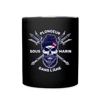 Plongeur Sous Marin Dans L'Âme - Mug uni - noir - Devant