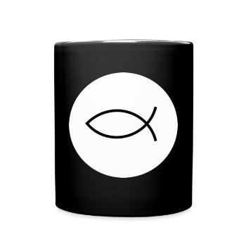 Jésus poisson noir blanc ichthys poisson poisson poisson - Mug uni - noir - Devant