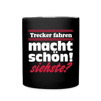 Traktor , Trecker , LandmaschineTrecker fahren(25) - Tasse einfarbig - Schwarz - Vorne