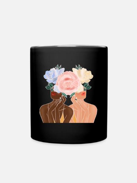 Feierliche Blume - Tasse einfarbig - Schwarz