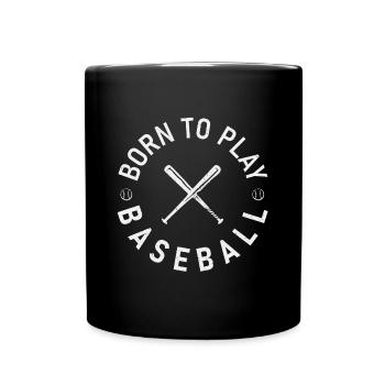 Born to the Baseball Logo - Full Colour Mug - black - Front