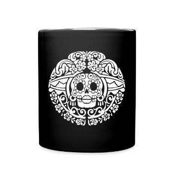 Catrinas Schädel - Tasse einfarbig - Schwarz - Vorne