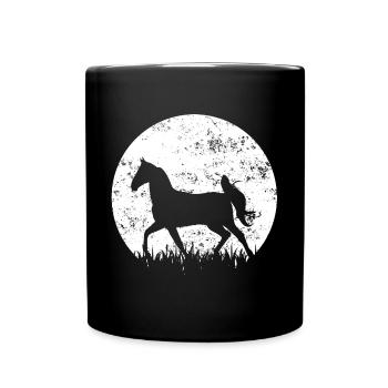 Pferd Pferde Reiten - Tasse einfarbig - Schwarz - Vorne