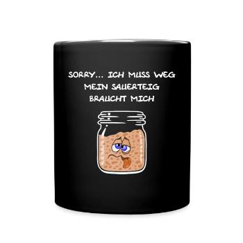 Sauerteig, backen, Brot, Sauerteigbrot, Anstellgut - Tasse einfarbig - Schwarz - Vorne
