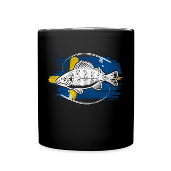 Sweden fishing perch - Full Colour Mug - black - Front