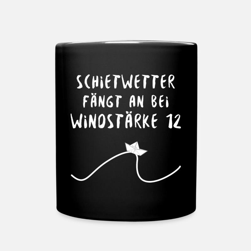 Schietwetter Welle Boot - Tasse einfarbig - Schwarz