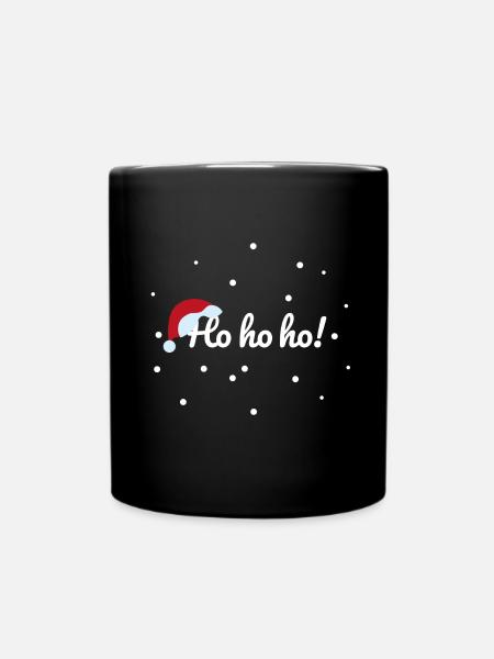 Hohoho! Grüße vom Nikolaus mit Schneeflocken - Tasse einfarbig - Schwarz