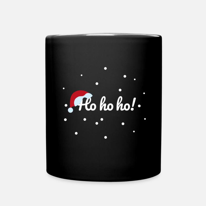 Hohoho! Grüße vom Nikolaus mit Schneeflocken - Tasse einfarbig - Schwarz