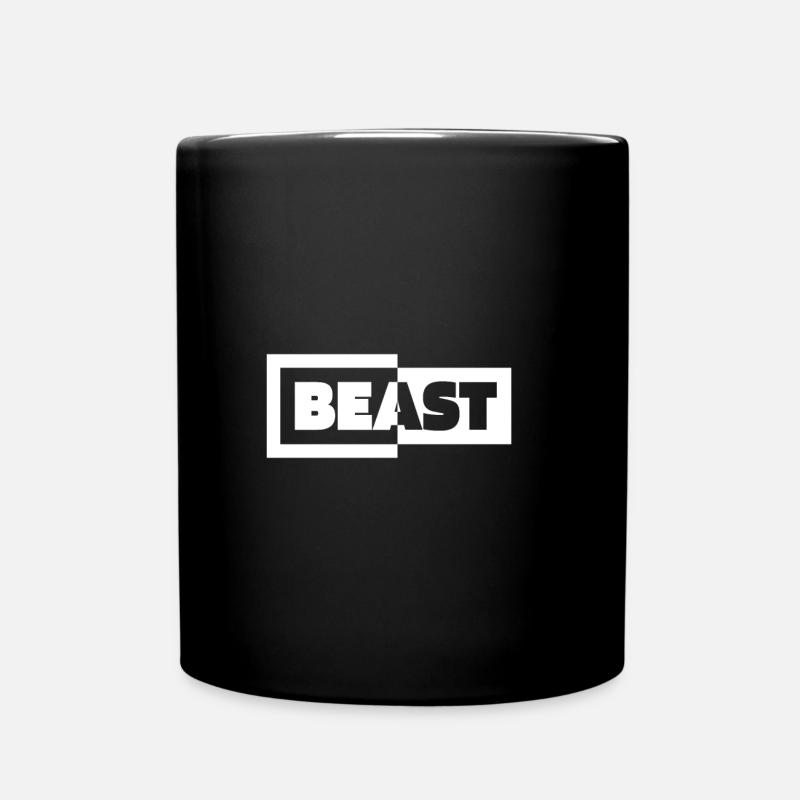 00383 Black white beast - Full Colour Mug - black