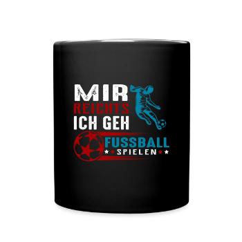 Fussball spielen - Tasse einfarbig - Schwarz - Vorne