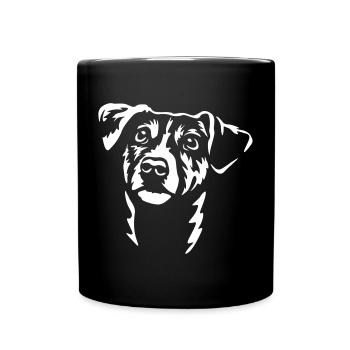 Jack Russel Terrier head "Black Edition" - Full Colour Mug - black - Front