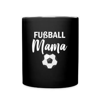 Fußball Mama - Tasse einfarbig - Schwarz - Vorne