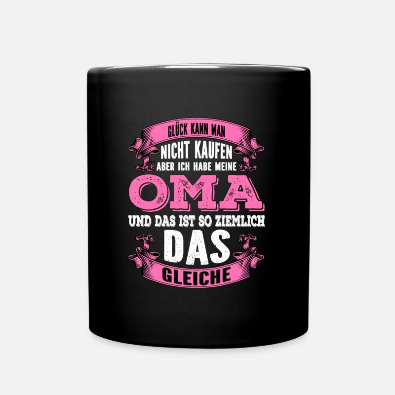Oma Glück - Tasse einfarbig - Schwarz