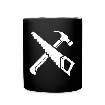 Saw Hammer Tool Symbol Gift Saw Icon - Mug uni - noir - Devant