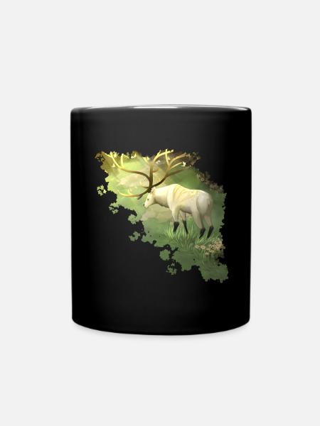 Hirsch - Symbol des Waldes - Tasse einfarbig - Schwarz