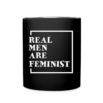 Les vrais hommes sont des féministes - Mug uni - noir - Devant