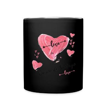 Cœur sur le chemin de Saint-Jacques-de-Compostelle - Mug uni - noir - Devant