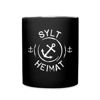 sylt heimat liebe symbol Logo icon Anker anchor - Tasse einfarbig - Schwarz - Vorne