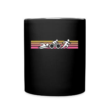 retro triathlon triathlon triathlete triathlon - Full Colour Mug - black - Front