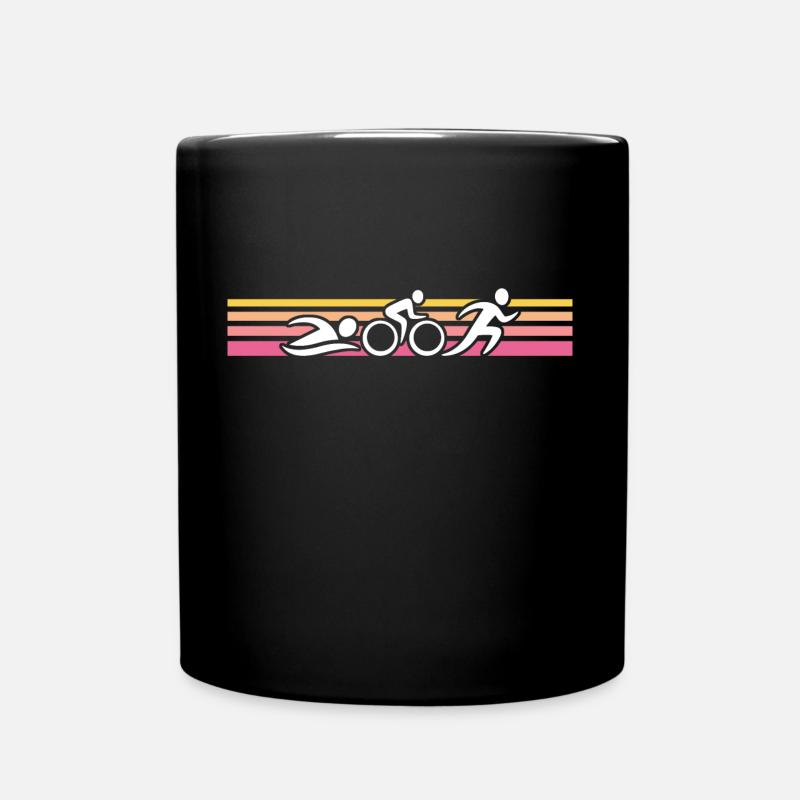 retro triathlon triathlon triathlete triathlon - Full Colour Mug - black