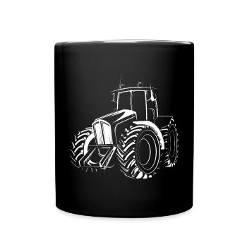 Traktor Landwirt Bauer Auto Wirtschaft Grafik icon - Tasse einfarbig - Schwarz - Vorne