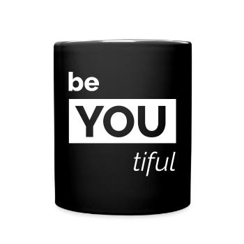 Beautiful You Motivation Development Love Logo - Full Colour Mug - black - Front