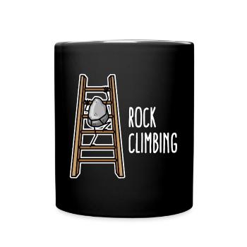 Klettern, lustige Klettern Sport Wortspiele Cartoon - Tasse einfarbig - Schwarz - Vorne