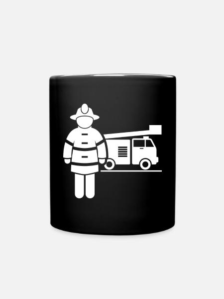 Feuerwehrmann Floriansjünger Brandbekämpfer - Tasse einfarbig - Schwarz