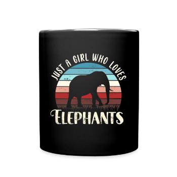 Elefant Elefanten - Tasse einfarbig - Schwarz - Vorne