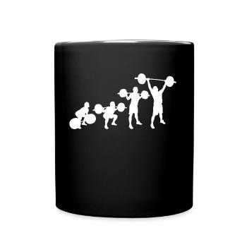 Gewichtheben Fitness Gewichtheber - Tasse einfarbig - Schwarz - Vorne