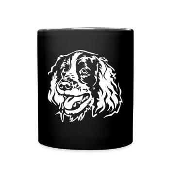 Englischer Springer Spaniel Kopf "Black Edition" - Tasse einfarbig - Schwarz - Vorne
