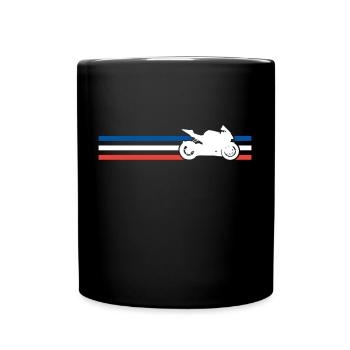 moto motard drapeau nationale de France - Mug uni - noir - Devant
