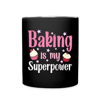 Backen Bäcker Bäckerin - Tasse einfarbig - Schwarz - Vorne