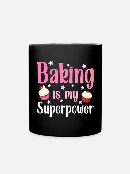 Backen Bäcker Bäckerin - Tasse einfarbig - Schwarz