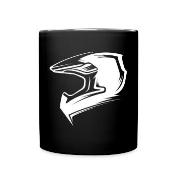 Biker Motocross Motorcycle Symbol Logo icon Helmet - Full Colour Mug - black - Front