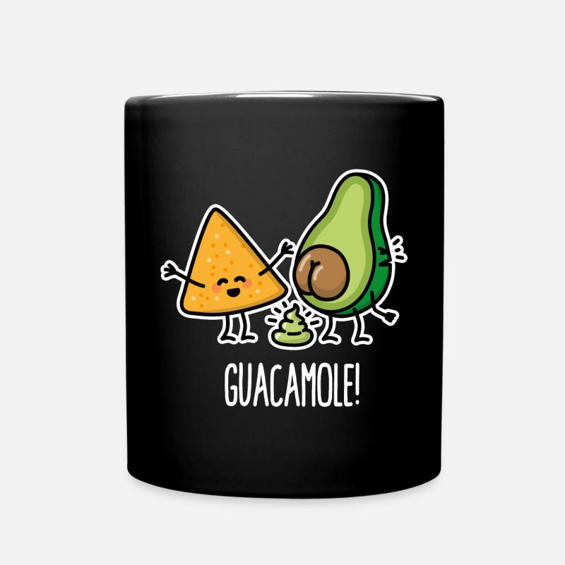 Lustige Guac Avocado Poop Tortilla Chips Guacamole - Tasse einfarbig - Schwarz