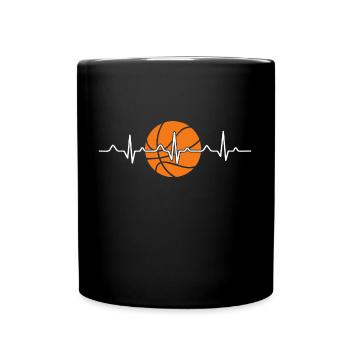 Basketball battement de coeur basketballer - Mug uni - noir - Devant