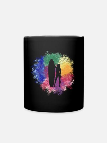 Surfergirl - Tasse einfarbig - Schwarz