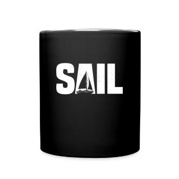 Sailing boat t-shirt sailing sailing sail - Full Colour Mug - black - Front