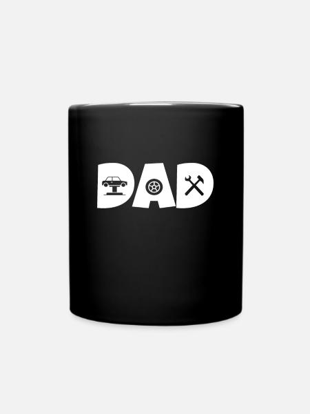 Papa Mechaniker Geschenk Vater Mechaniker - Tasse einfarbig - Schwarz