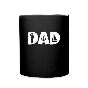 dad sailor sailor dad captain sailor - Full Colour Mug - black - Front